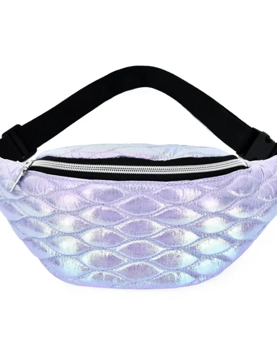 Fanny Pack Holographic Fashion Belt Bag Banana Waist Bag Reflective Laser Shoulder Bag Waist Bag Pochete Women's Belt Bag Purse