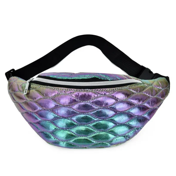 Fanny Pack Holographic Fashion Belt Bag Banana Waist Bag Reflective Laser Shoulder Bag Waist Bag Pochete Women's Belt Bag Purse