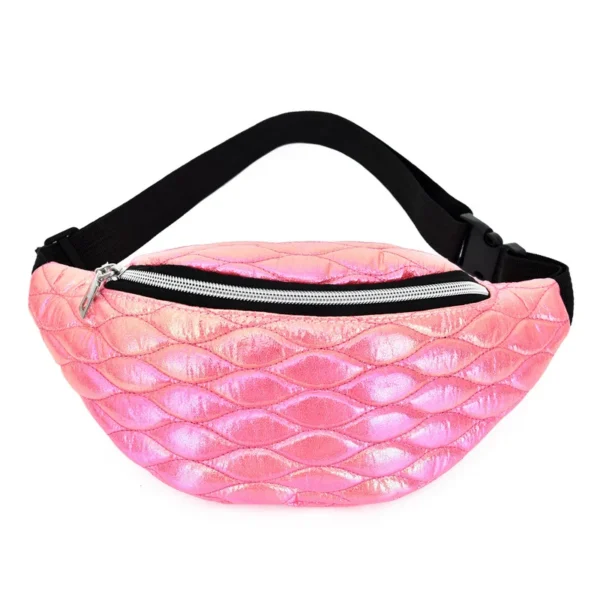 Fanny Pack Holographic Fashion Belt Bag Banana Waist Bag Reflective Laser Shoulder Bag Waist Bag Pochete Women's Belt Bag Purse