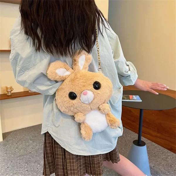 Fashion Cartoon Rabbit Doll Shoulder Messenger Bags Plush Chain Animals Crossbody Bag Coin Purse for Women Girls