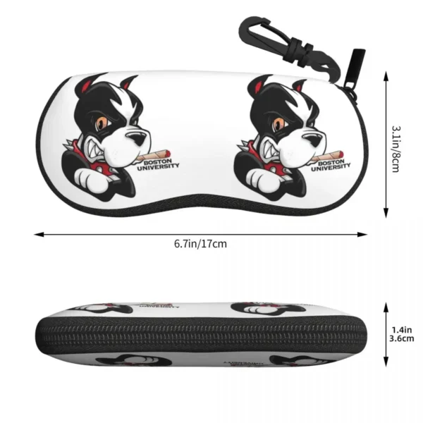 Boston University Terrier High Shell Glasses Case Protective Sunglasses Box Women Men Soft Eyeglass Bag Pouch