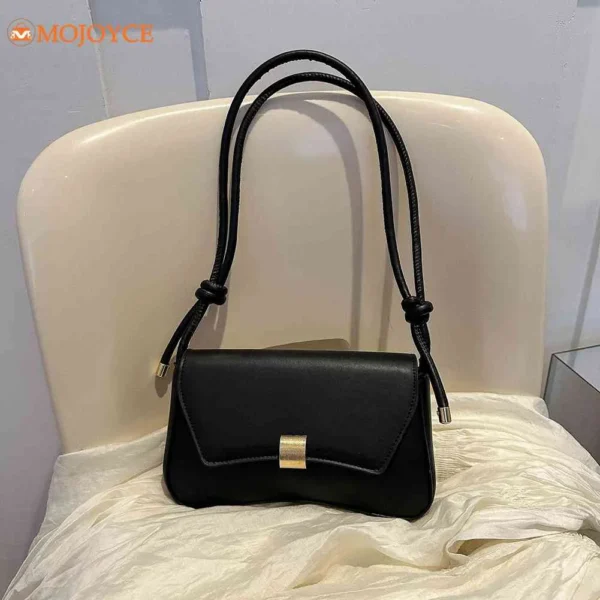 Women Shoulder Bag Metal Lock Buckle Knot Tote Bag Armpit Bag Crossbody Bag Ladies Handbags Solid Personality Messenger Bag