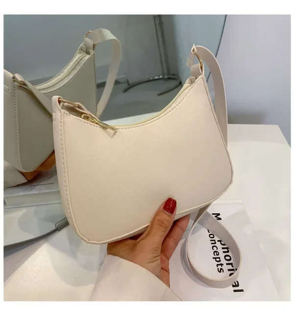 2024 New Women's Fashion Handbags Retro Solid Color PU Leather Shoulder Underarm Bag Casual Women Hobos Handbags