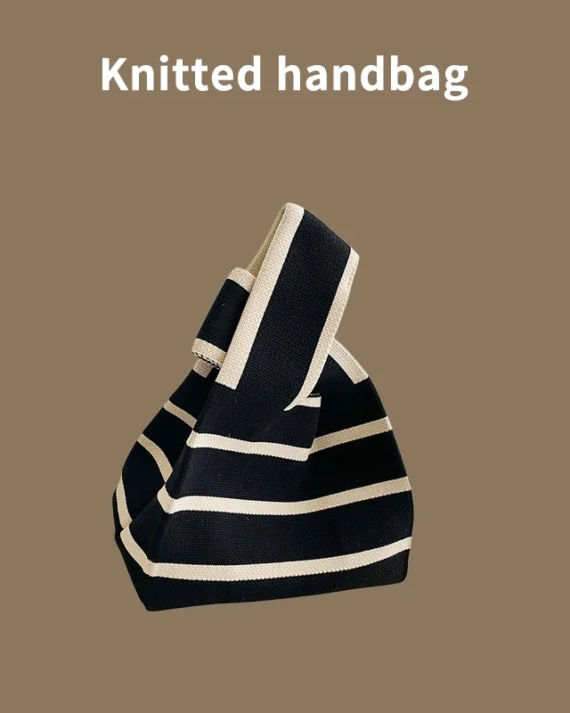 Fashionable Handmade Woven Handbag For Women, Mini Knot Handbag, Casual Reusable Shopping Bag