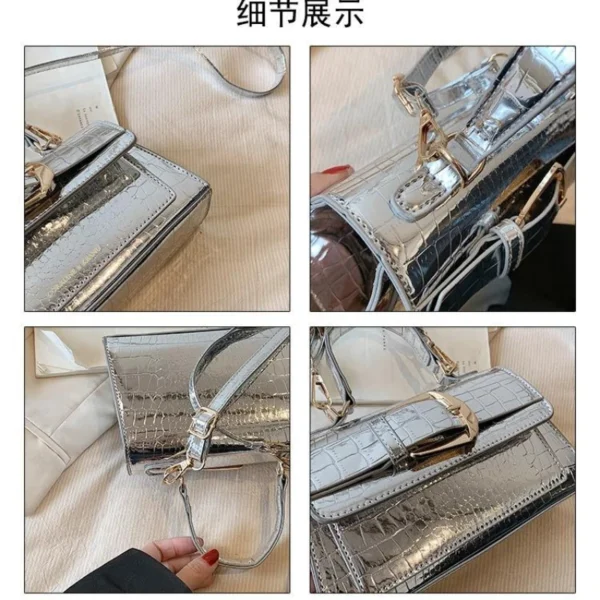 Patent Leather Bright Bread Bag Women Fashion Senior Sense One Shoulder Small Square Bags Network Red Fashion Crossbody Package