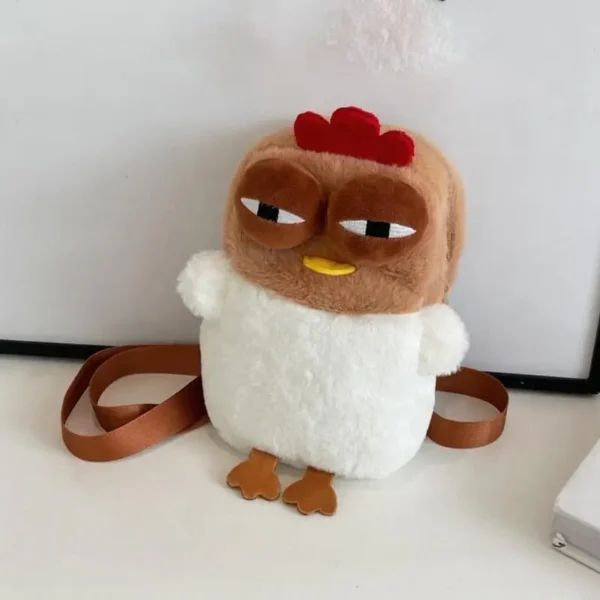 D46D Cute Plush Chicken Pouches Crossbody Purse Coin Wallet Stylish Shoulder Bag for Children's Party Favors