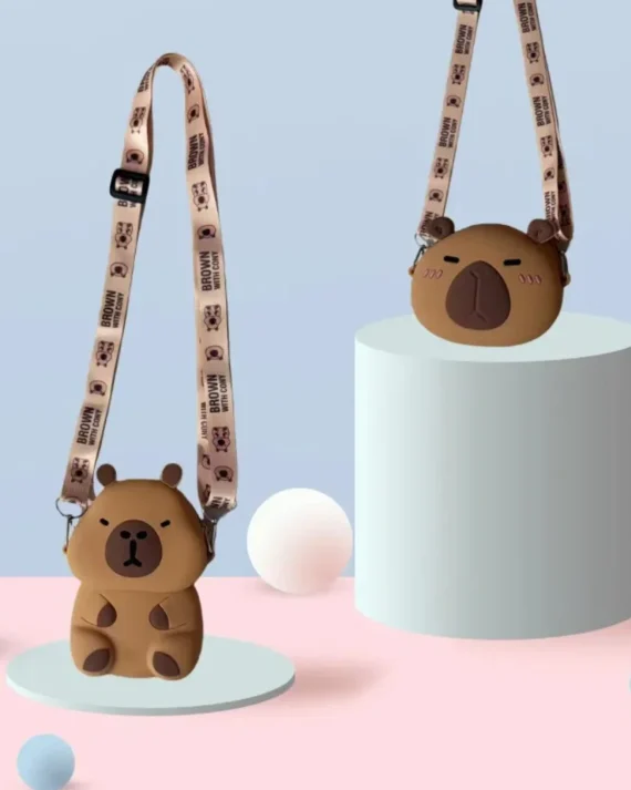 New Silicone Capybara Crossbody Bag for Girls Kids Kawaii Cartoon Animal Purse Children Waterproof Shoulder Bag Gifts