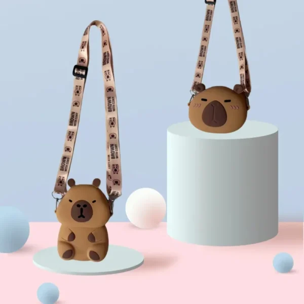 New Silicone Capybara Crossbody Bag for Girls Kids Kawaii Cartoon Animal Purse Children Waterproof Shoulder Bag Gifts