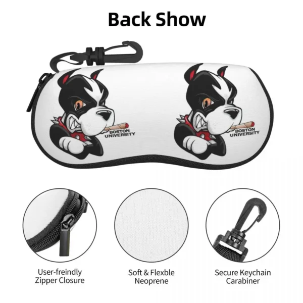 Boston University Terrier High Shell Glasses Case Protective Sunglasses Box Women Men Soft Eyeglass Bag Pouch