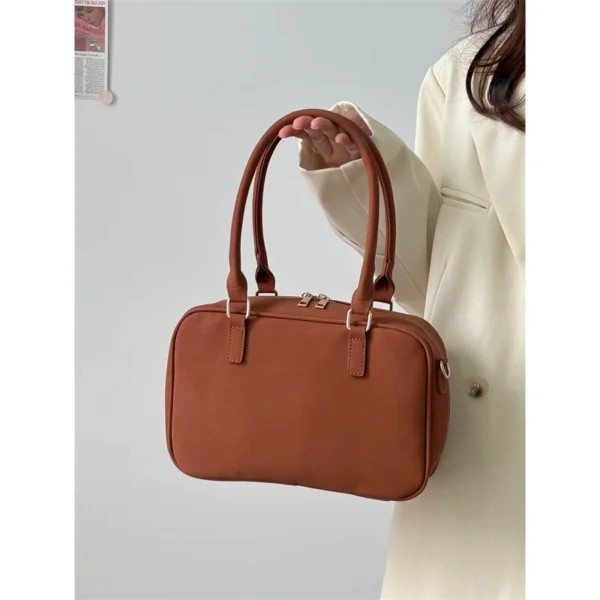 Fashion Solid Color Women's Boston Shoulder Bags Design Commuter Ladies Messenger Bag Matte Leather Female Tote Large Handbags