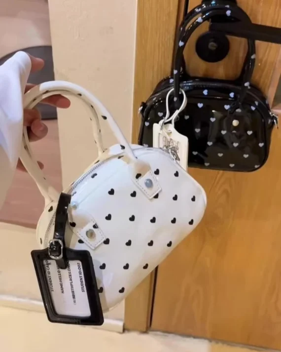 Contrast Love Heart Hand Bags for Woman Boston Tote Bag Korean Lovely Bolso Shoulder Crossbady Sac Femme Bolsos De Mujer