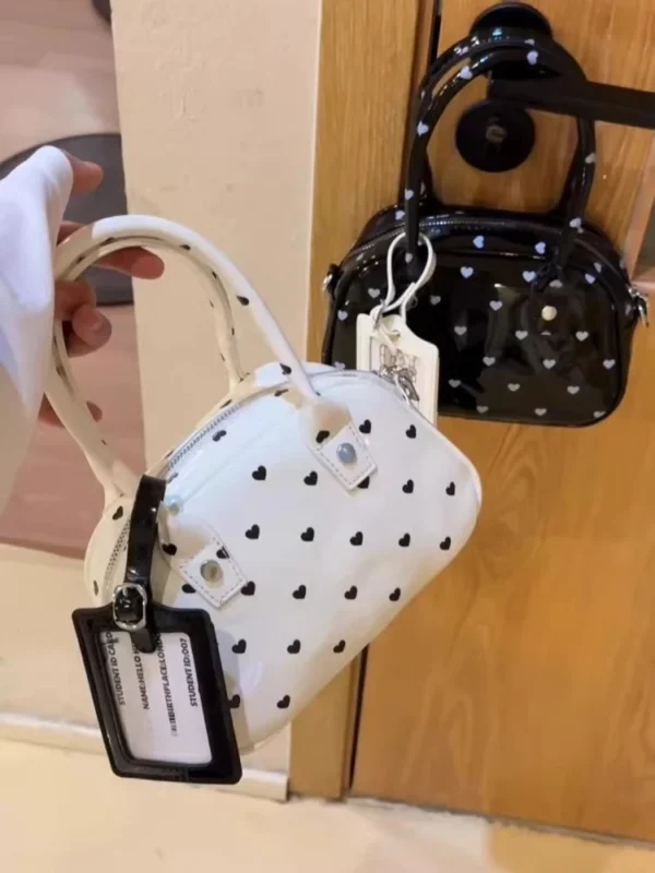 Contrast Love Heart Hand Bags for Woman Boston Tote Bag Korean Lovely Bolso Shoulder Crossbady Sac Femme Bolsos De Mujer