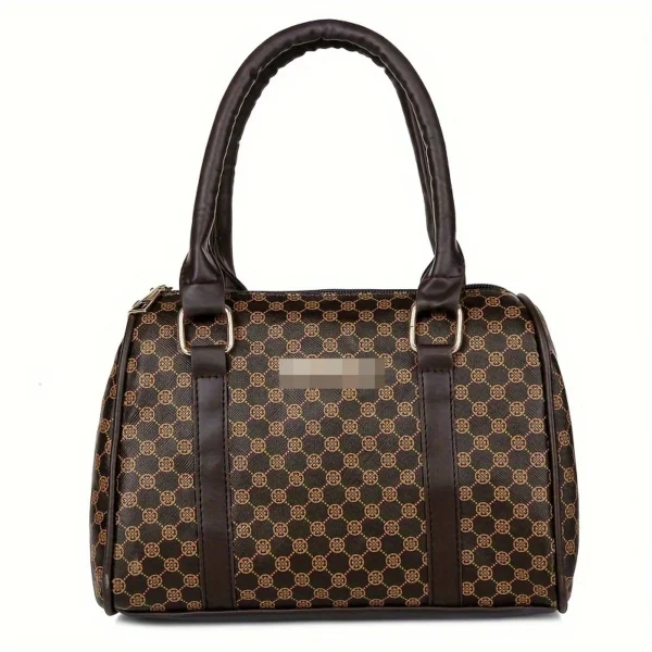 6pcs Geometric Pattern Bag Set, Fashion Tote Bag With Boston Handbag Crossbody Bag Long Wallet Clutch Bag Holder For Women