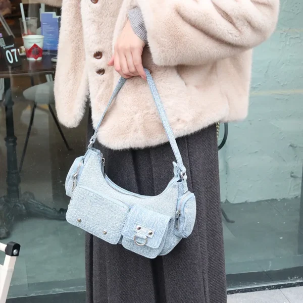 Women's Handbag Fashion 2025 New Denim Shoulder Bag Small Square Crossbody Bag Premium Women Bag