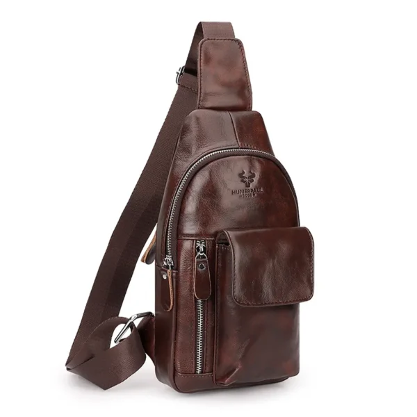 High Quality Genuine Leather Men's Chest Bag Luxury Design Multifunction Cowhide Crossbody Bag For travel Men Shoulder Bags