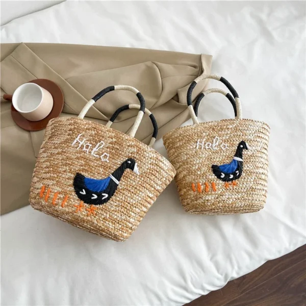 2025 Luxury Designer Straw Beach Bag Large Capacity Embroidery Women Bag Summer Raffia Handbag Shopper Basket Totes