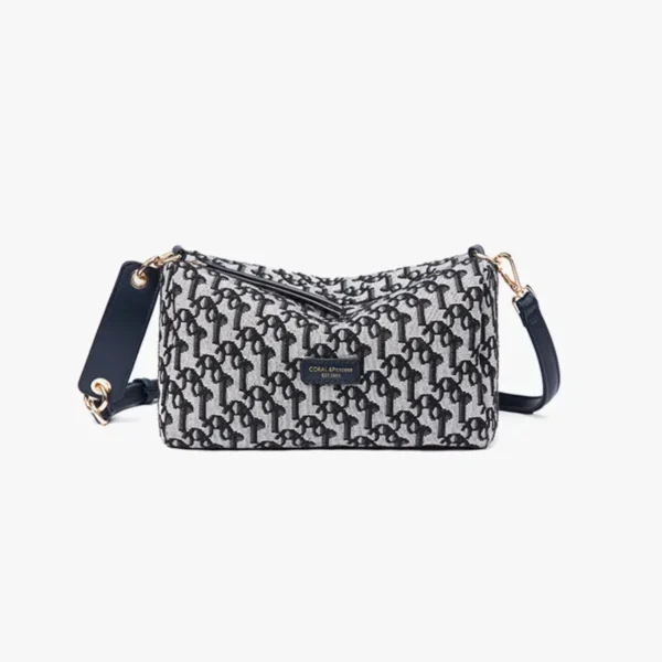Stylish and Elegant Women's Boston Bag with Retro Geometric Pattern, Classic Crossbody Zipper, and Chic Shoulder Canvas Purse