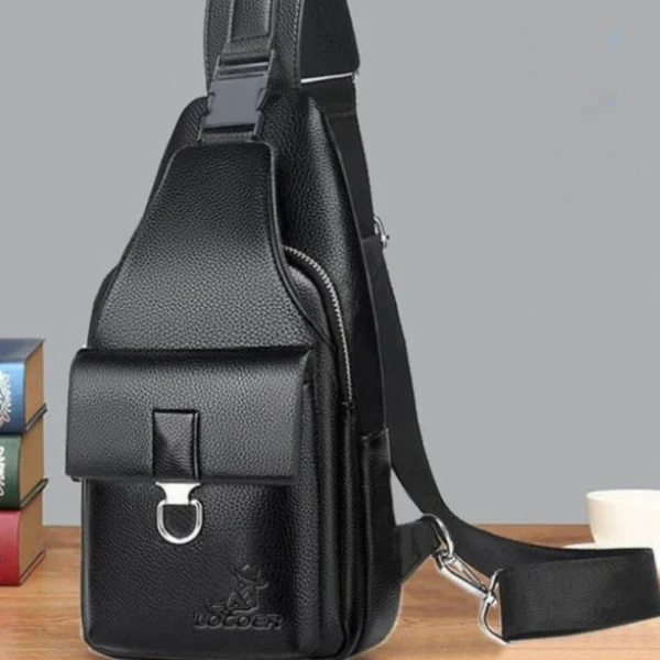 Men's fashion single shoulder cross-body bag Business casual leather feeling waterproof wear-resistant luggage satchel bag