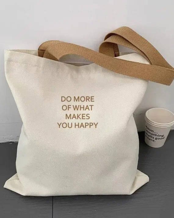 Ladies Handbags Girl Power Quotes Canvas Tote Bag Shopping Travel Women Eco Reusable Shoulder Shopper Bags High Capacity