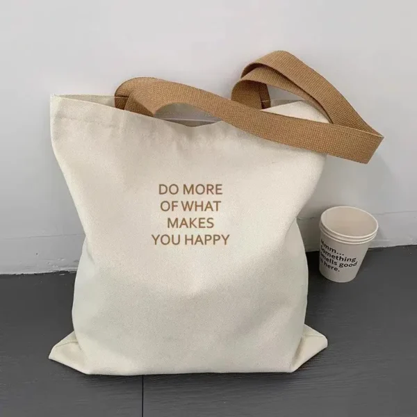 Ladies Handbags Girl Power Quotes Canvas Tote Bag Shopping Travel Women Eco Reusable Shoulder Shopper Bags High Capacity