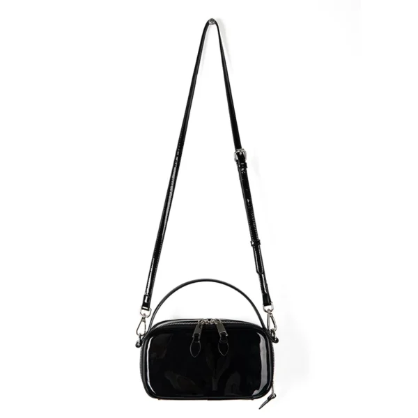 Korean Glossy Small Crossbody Bags for Women Simple Solid Color PU Leather Handbags Female Fashion Shoulder Bag