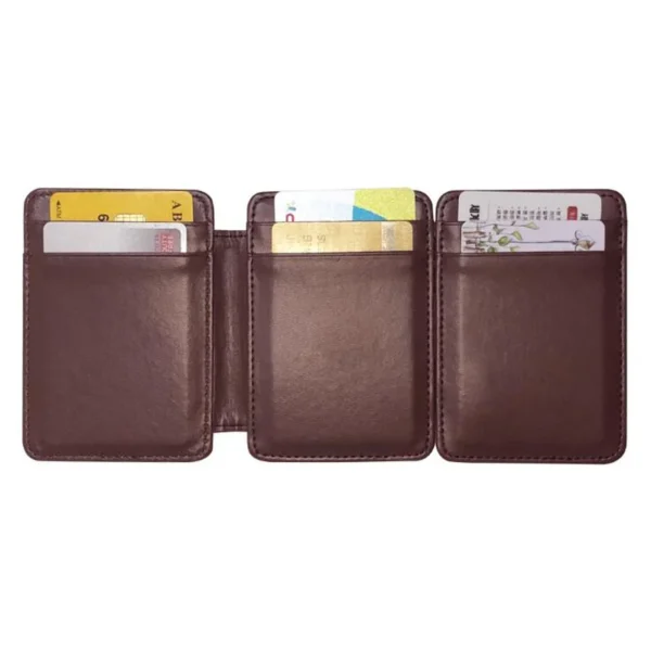 Portable Tri-fold Magic Wallet For Men Small Purse Credit Card Holder Mini Money Bag PU Leather Cash Clip