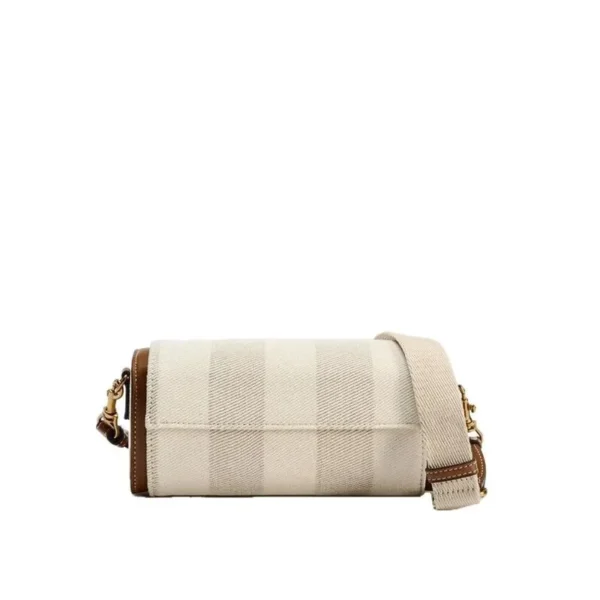 Luxury Women Brand Canvas Striped Crossbody Bag Casual Pillow Boston Bowling Messenger Bag