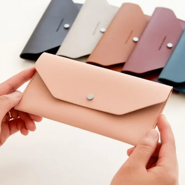 Ultra-thin Cash Envelope Wallet Wear-resistant PU Leather Money Binder Organizer Waterproof Pouch Name Card Holder Male Female