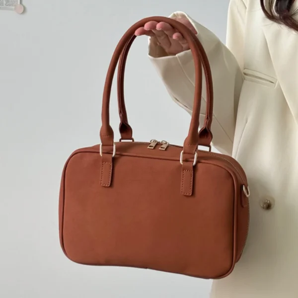 Fashion Solid Color Women's Boston Shoulder Bags Design Commuter Ladies Messenger Bag Matte Leather Female Tote Large Handbags