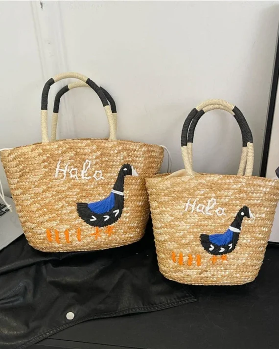 2025 Luxury Designer Straw Beach Bag Large Capacity Embroidery Women Bag Summer Raffia Handbag Shopper Basket Totes