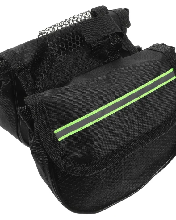 Bike Handlebar Bag Black Saddle Frame Triangle Storage Pouch Durable Reflective Stripes Road Cycling Accessories Bicycle Bag