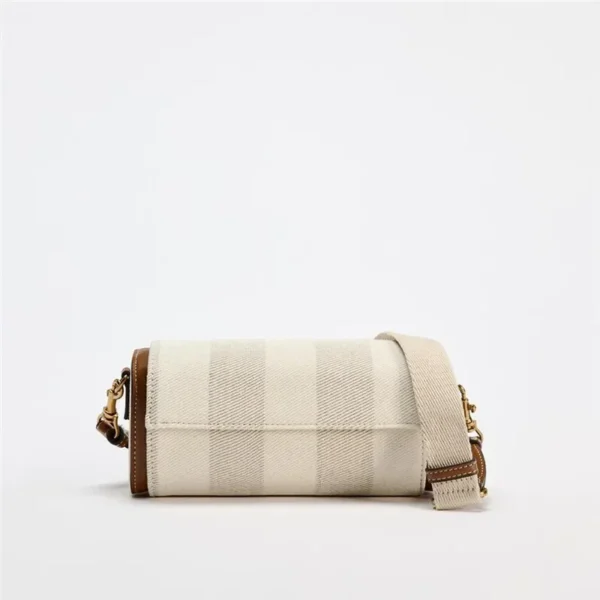 Luxury Women Brand Canvas Striped Crossbody Bag Casual Pillow Boston Bowling Messenger Bag