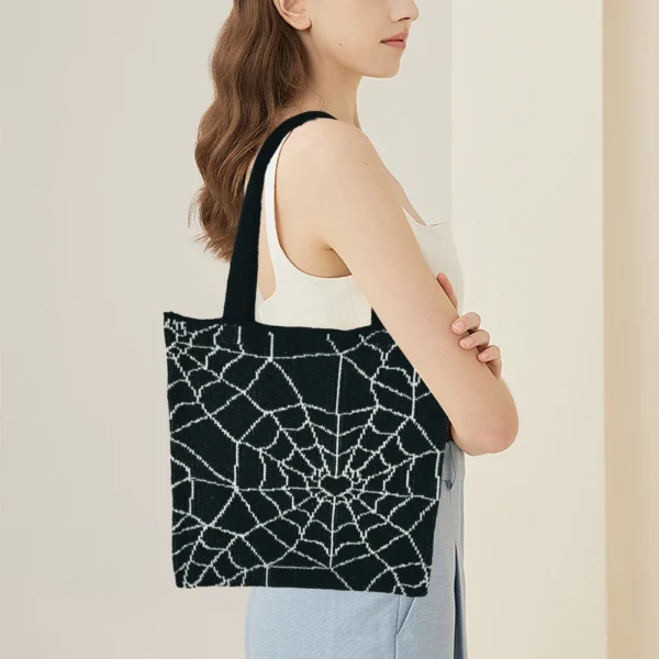 Halloween Pattern Tote Bags Women's Grocery Bags Outdoor Foldable Shopper Eco Shopping Bag Reusable Storage Bag Organizer Bags