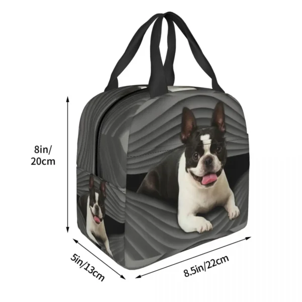 Boston Terrier Dog Portable Lunch Boxes for Women Leakproof Cute Puppy Thermal Cooler Food Insulated Lunch Bag School Student