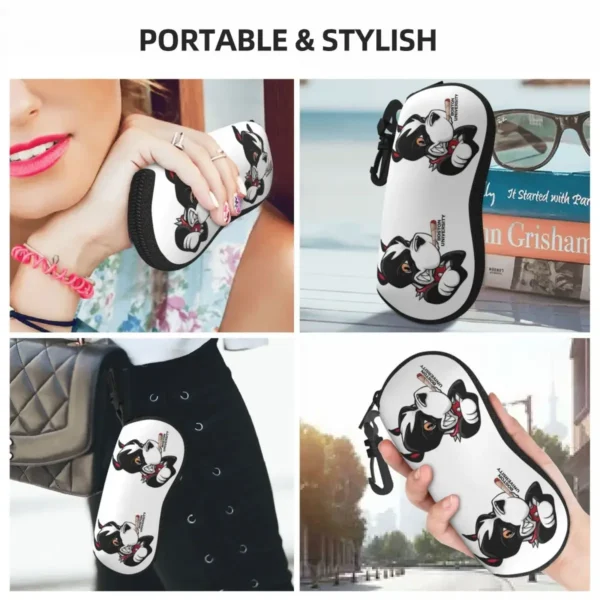 Boston University Terrier High Shell Glasses Case Protective Sunglasses Box Women Men Soft Eyeglass Bag Pouch