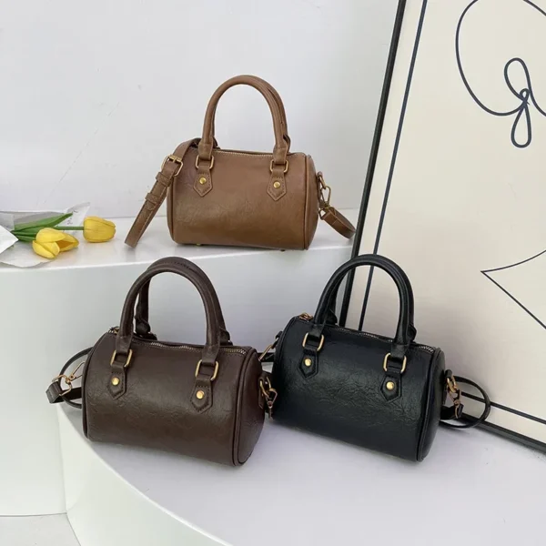 Large Capacity Tote Bag Luxury Handbags Women Bags Retor Pu Leather Ladies Boston Shoulder Bag Black Brown Coffee Tote