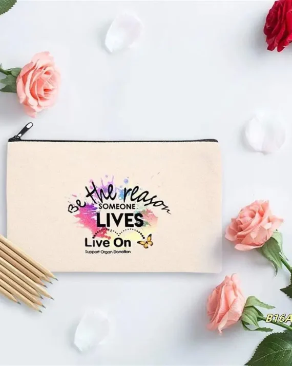 50 Pcs Blank DIY Craft Bag Canvas Pen Case Blank Makeup Bags - Canvas Pencil Bag Cotton Canvas Cosmetic Bag Travel Bag