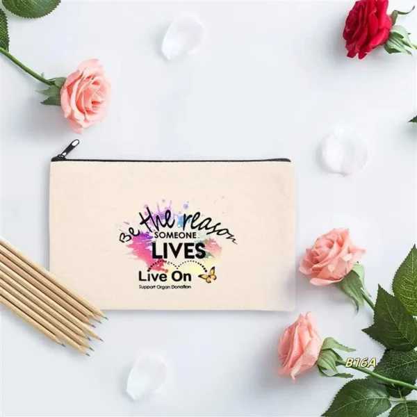50 Pcs Blank DIY Craft Bag Canvas Pen Case Blank Makeup Bags - Canvas Pencil Bag Cotton Canvas Cosmetic Bag Travel Bag