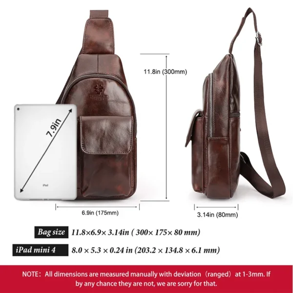 High Quality Genuine Leather Men's Chest Bag Luxury Design Multifunction Cowhide Crossbody Bag For travel Men Shoulder Bags