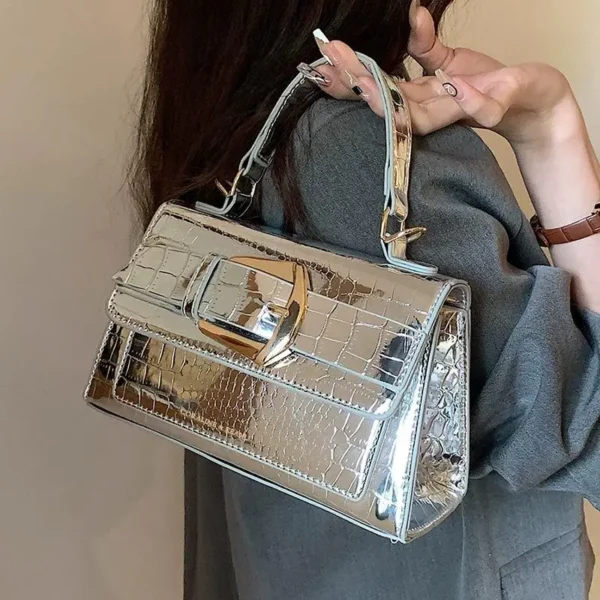 Patent Leather Bright Bread Bag Women Fashion Senior Sense One Shoulder Small Square Bags Network Red Fashion Crossbody Package