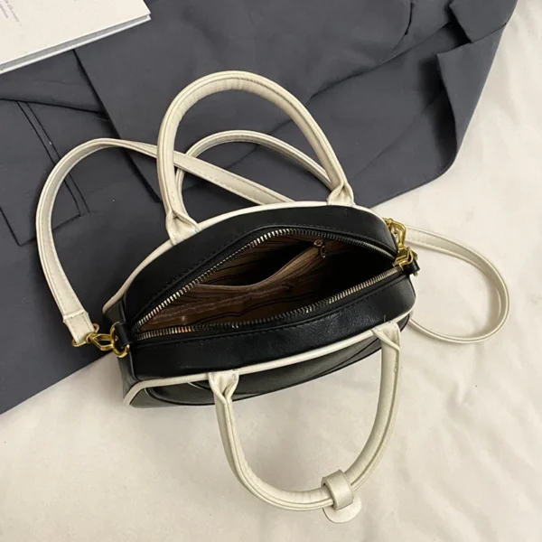 Small PU Leather Crossbody Bag for Women Travel Handle Handbag Vintage Shoulder Messenger Bag Ladies Zipper Purse Boston Bag