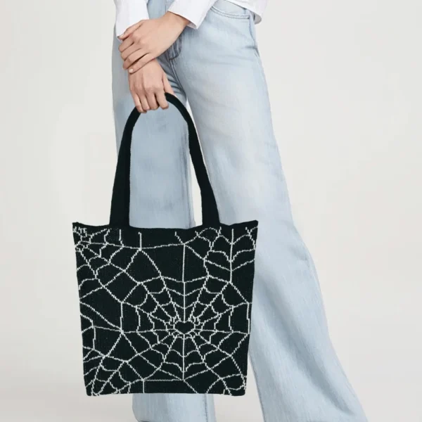 Halloween Pattern Tote Bags Women's Grocery Bags Outdoor Foldable Shopper Eco Shopping Bag Reusable Storage Bag Organizer Bags