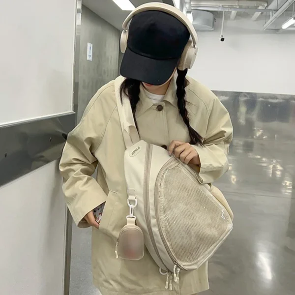 Casual Travel Transparent Zipper Shoulder Handbags Vintage Women All Match Simple Ita Bag Y2K Aesthetic Fashion Crossbody Bags