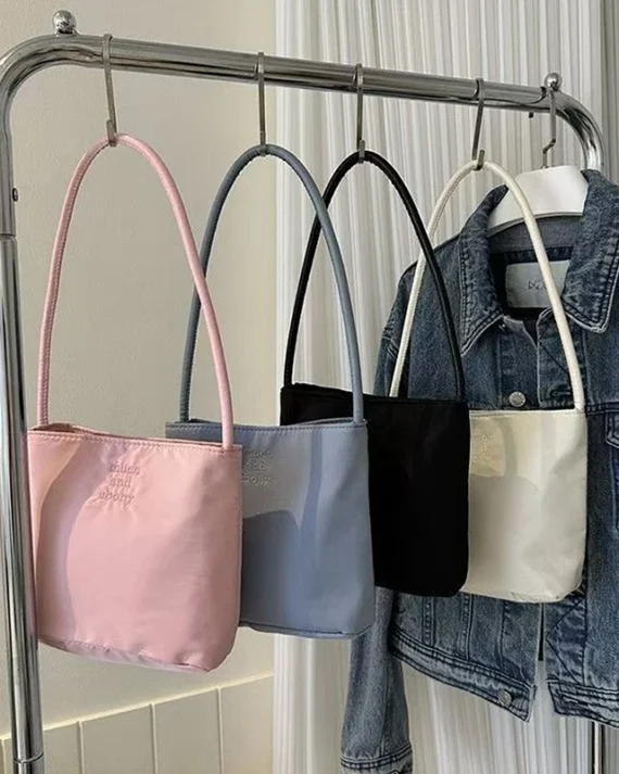 Women's High Capacity Handbag Underarm Handbag Shoulder Bag Waterproof Nylon Embroidered Letters Underarm Bag Tote Bags