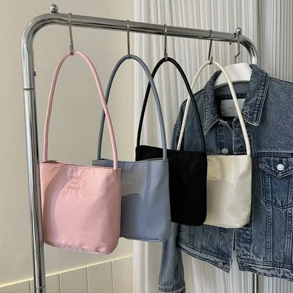 Women's High Capacity Handbag Underarm Handbag Shoulder Bag Waterproof Nylon Embroidered Letters Underarm Bag Tote Bags