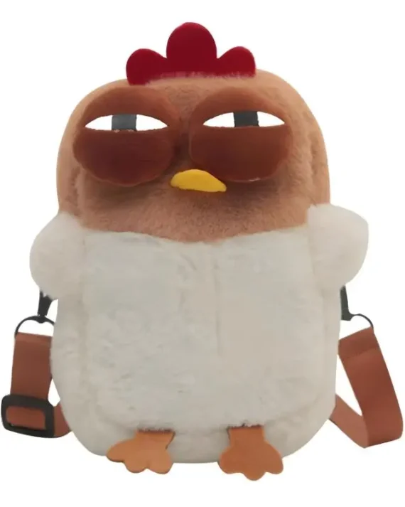 D46D Cute Plush Chicken Pouches Crossbody Purse Coin Wallet Stylish Shoulder Bag for Children's Party Favors