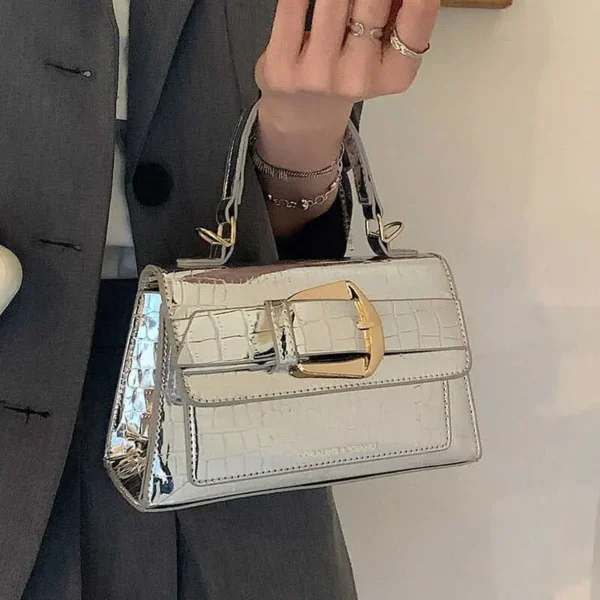 Patent Leather Bright Bread Bag Women Fashion Senior Sense One Shoulder Small Square Bags Network Red Fashion Crossbody Package