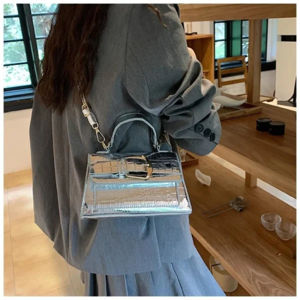 Patent Leather Bright Bread Bag Women Fashion Senior Sense One Shoulder Small Square Bags Network Red Fashion Crossbody Package