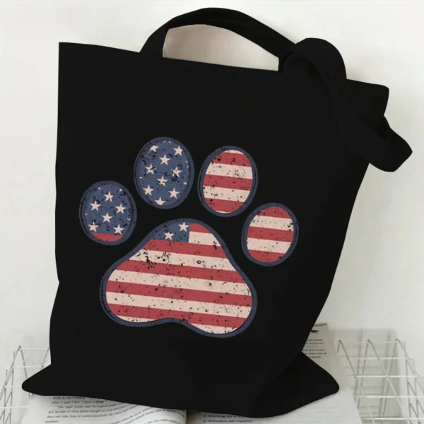 America Graphics Women Shopping Bag Vintage Eco Reusable Female Tote Bag College Handbag Retro Large Ladies Shoulder Shopper Bag